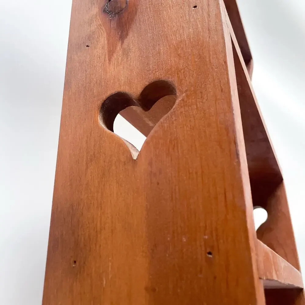 Vintage Wooden Heart Kitchen Display Shelf Cottagecore Country